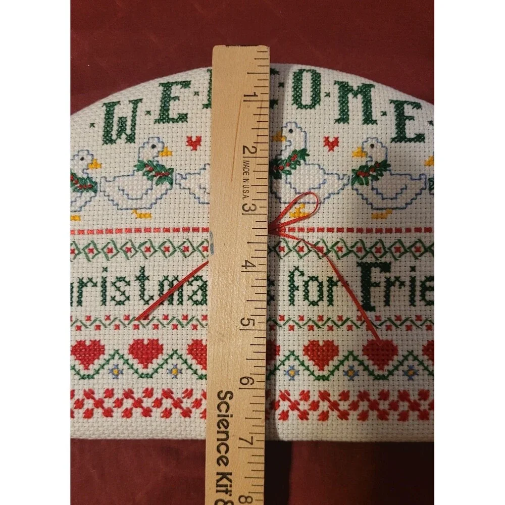 Dimensions CHRISTMAS IS FOR FRIENDS Completed Cross Stitch Crosstitch